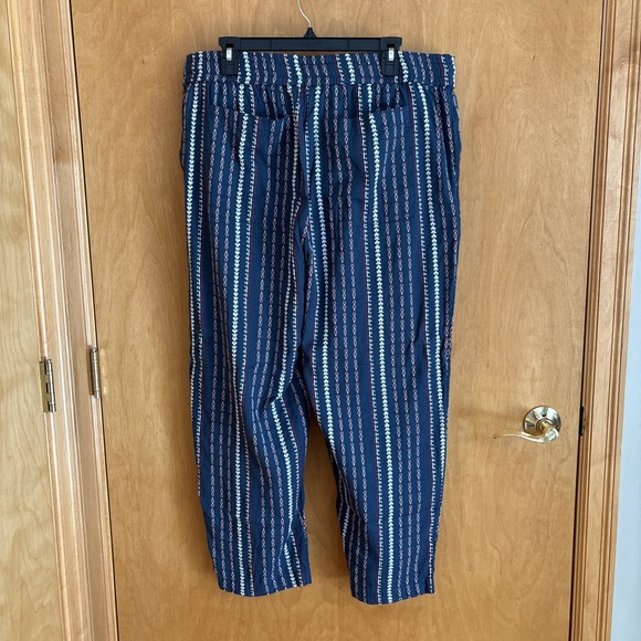 Sundance Women's Size XL Talia Easy Blue/Multicolor Striped Pants With Pocket's - Picture 7 of 12